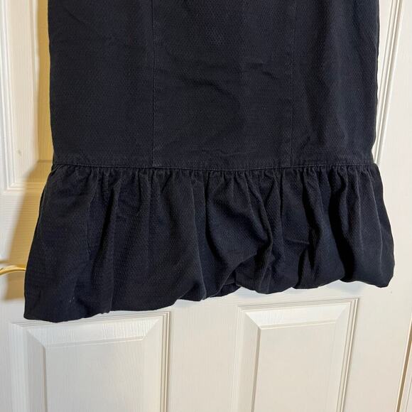 Nanette Lepore Black Skirt Ruffle Hem Size 8 Textured Twee Corpcore - Picture 3 of 7